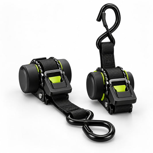 TechCar LockDown Retractable Ratchet Straps, 1" x 11 ft