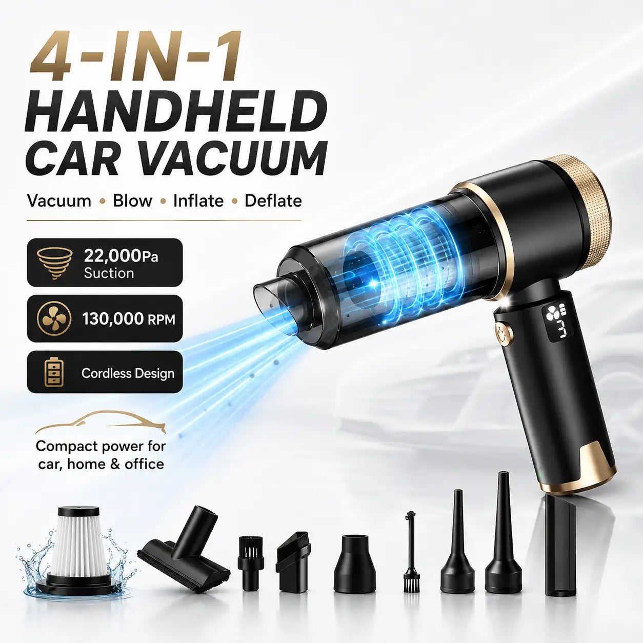 4-in-1 Car Vacuum