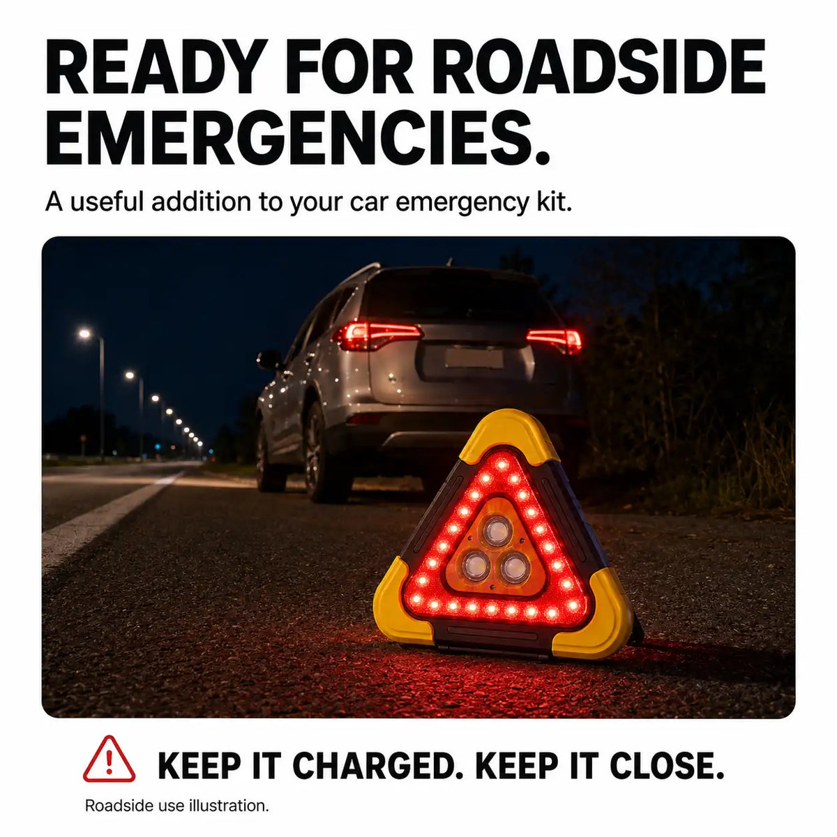 TechCar™ 4-in-1 LED Warning Triangle