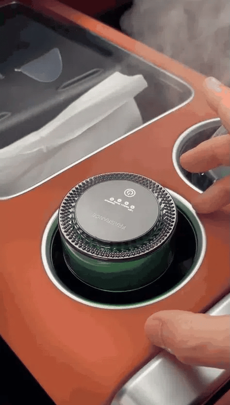 Smart car aromatherapy diffuser in a cup holder