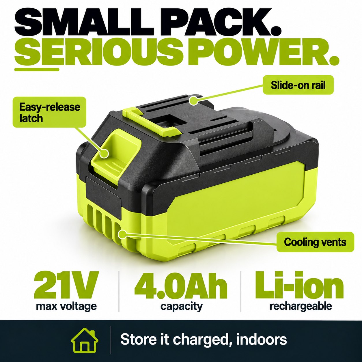 TechCar 21V 4.0Ah Lithium Battery