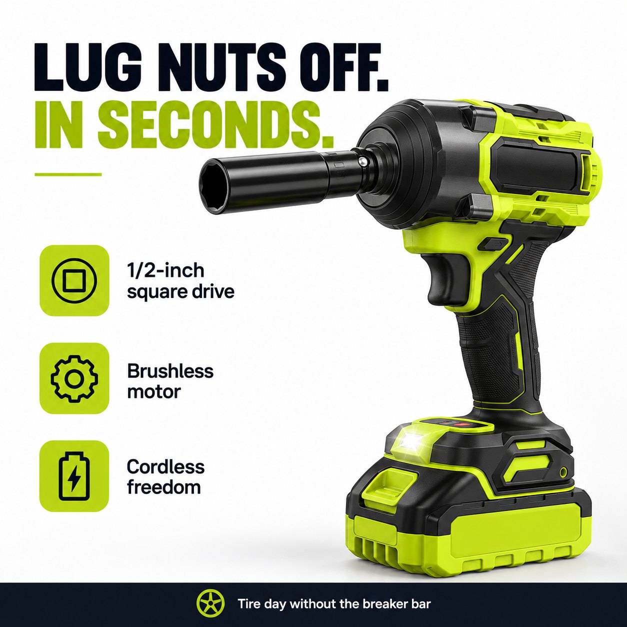 TechCar TorqueDrive 1/2" Brushless Impact Wrench Kit