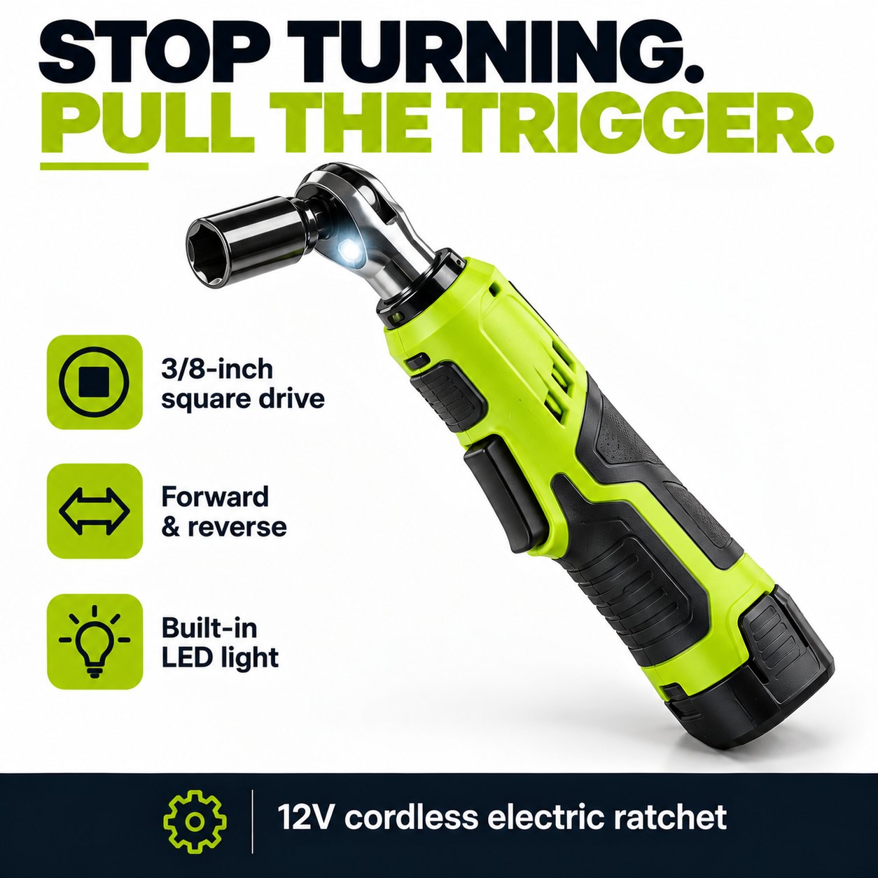 TechCar QuickTurn 12V Electric Ratchet Kit