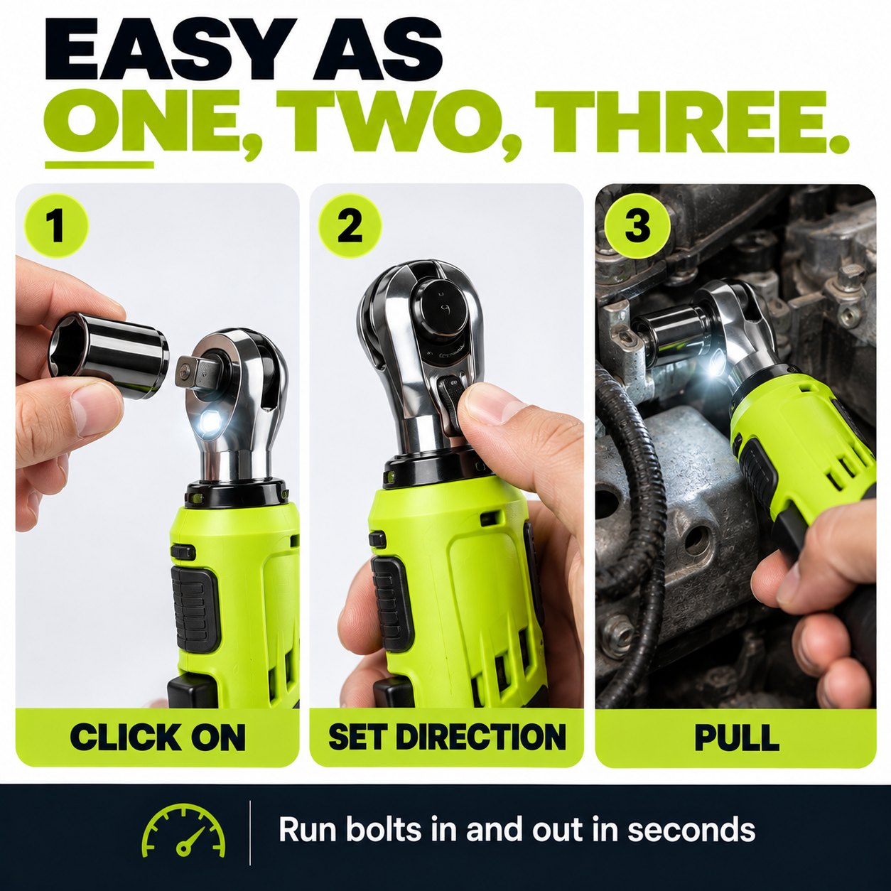 TechCar QuickTurn 12V Electric Ratchet Kit
