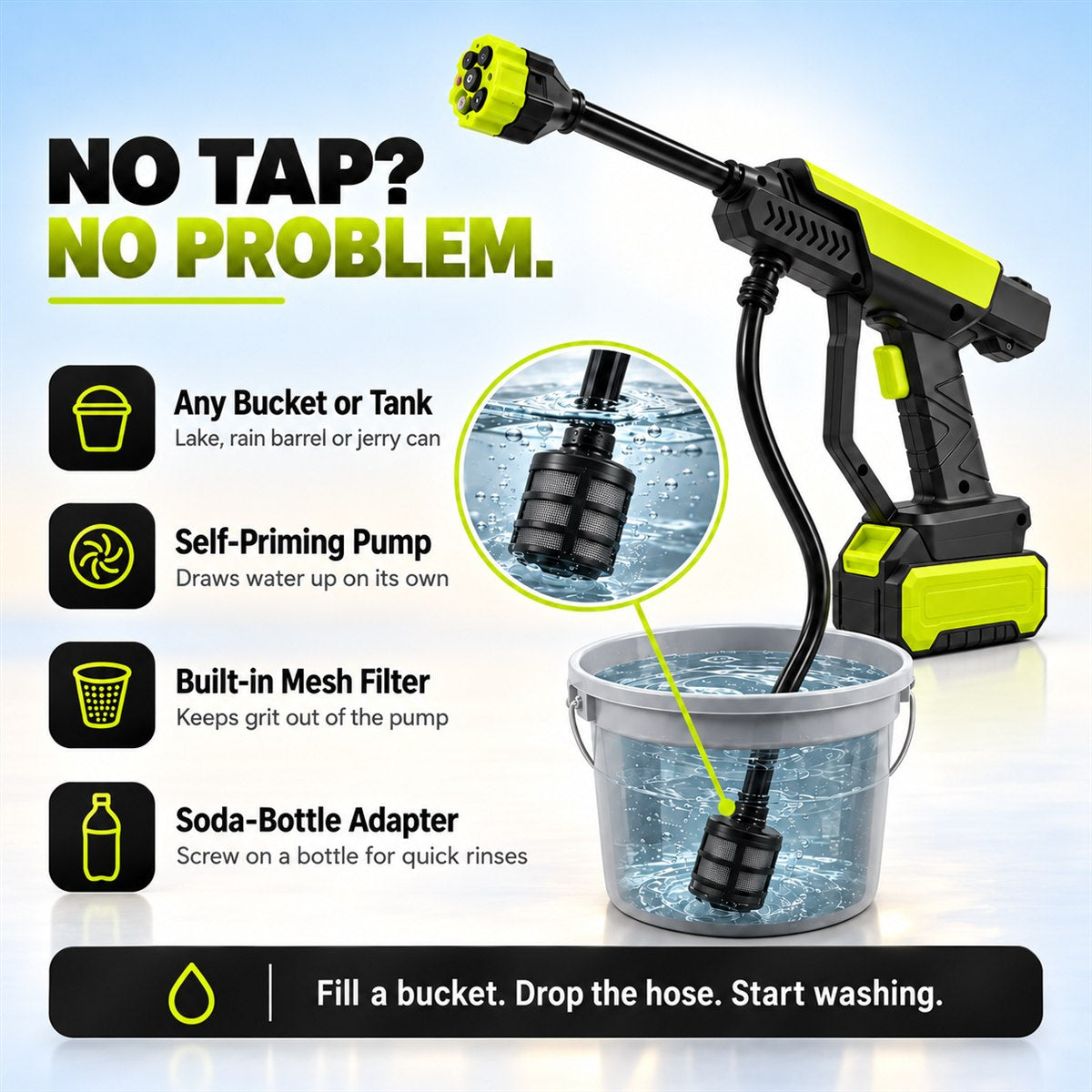 TechCar WashPro — Cordless Pressure Washer
