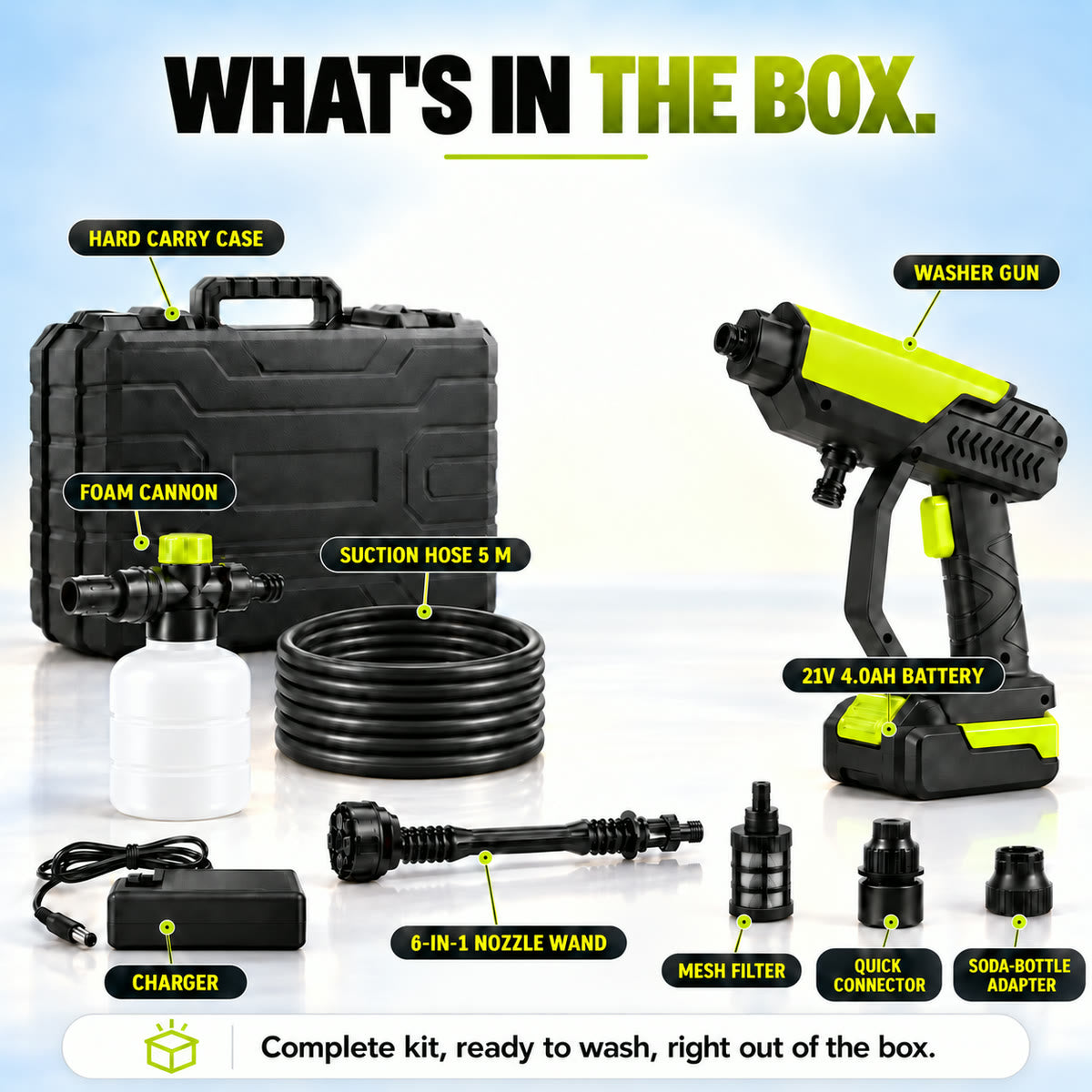 TechCar WashPro — Cordless Pressure Washer