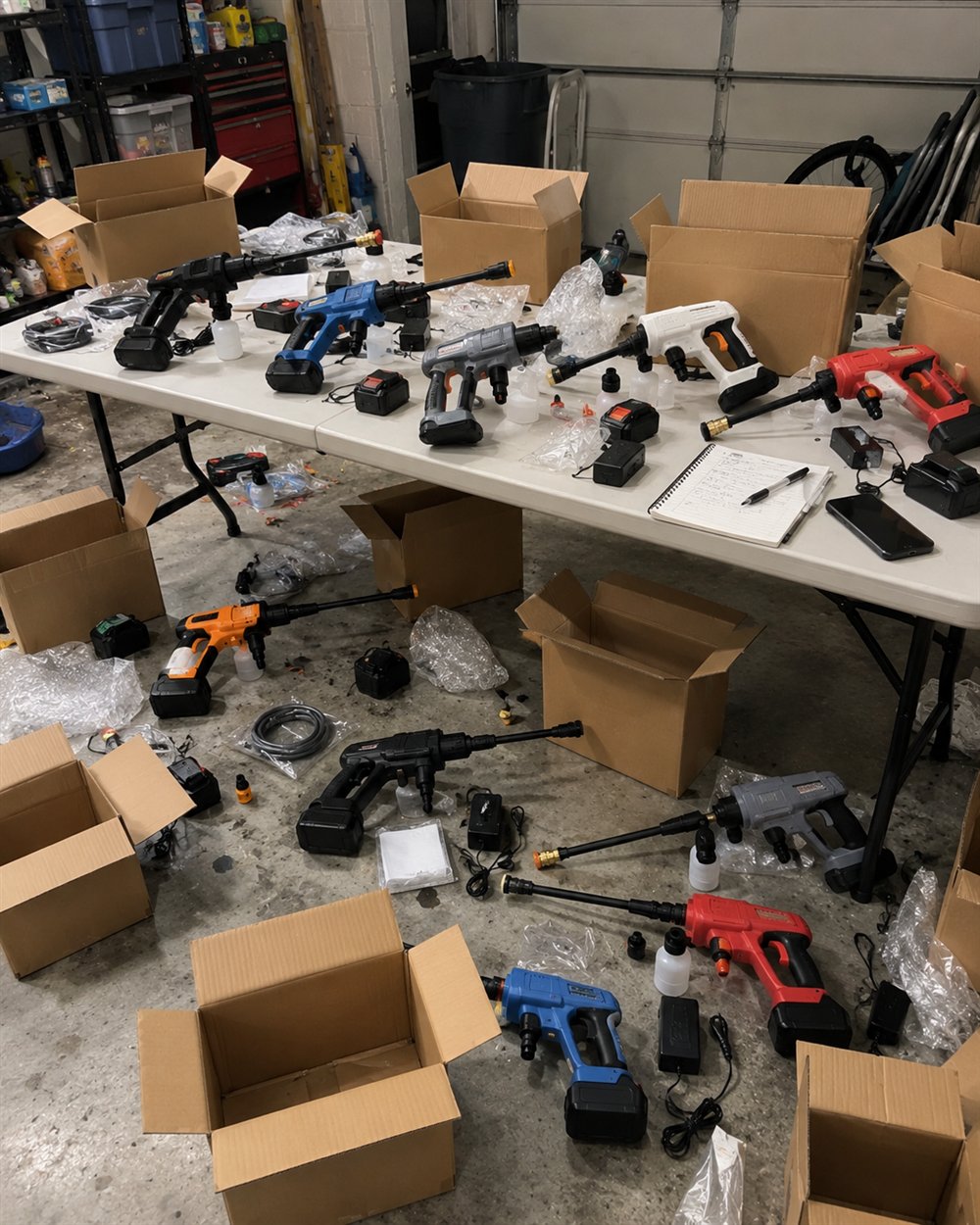 Eleven boxes on the bench